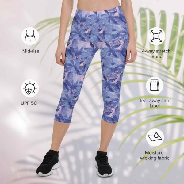 mustique palm capri leggings