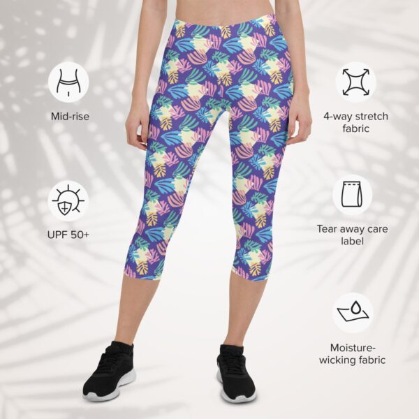 azure palm capri leggings