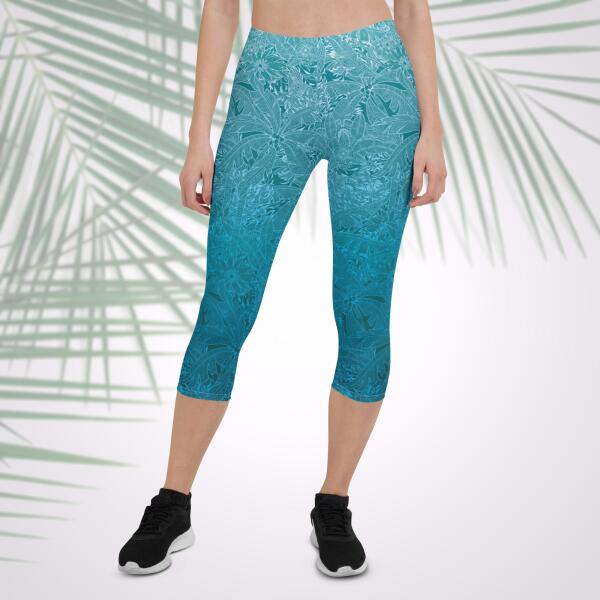 tropical shore capri leggings