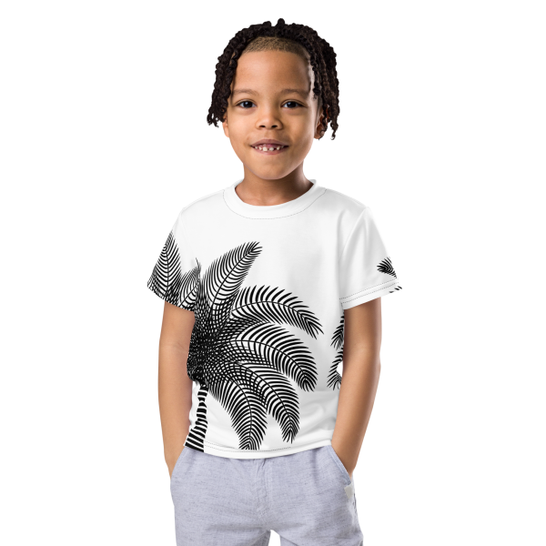 lone black palm kids t shirt