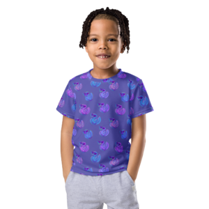 ducks in slate blue kids t shirt