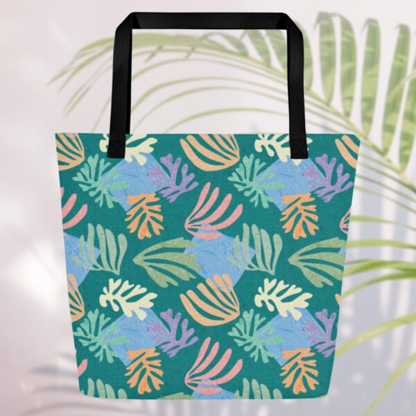 emerald palm large tote bag