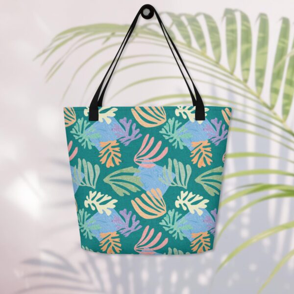 emerald palm large tote bag