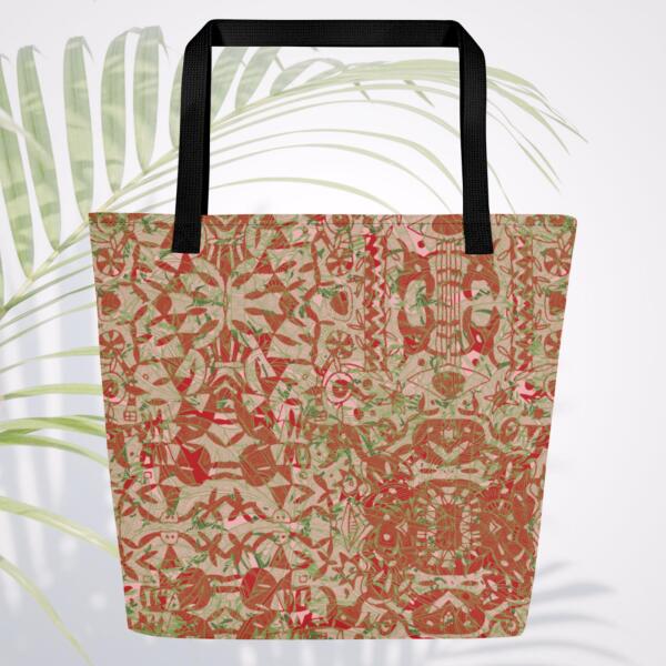 bohemian palm large tote bag