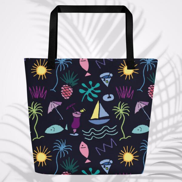 sunset graffiti large tote bag