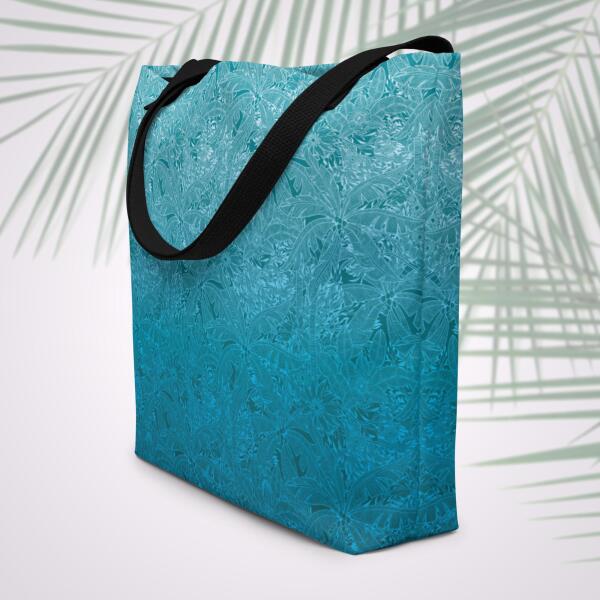 tropical shore large tote bag