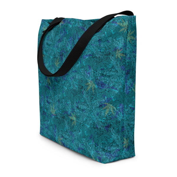 emerald lagoon large tote bag