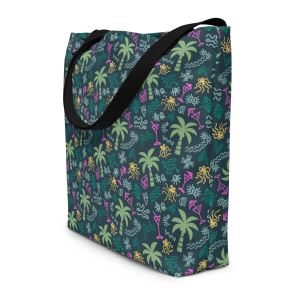 coral reefer green large tote bag