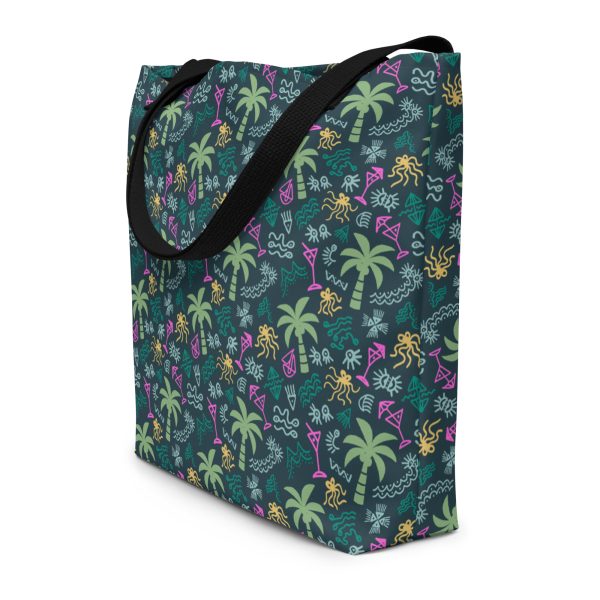 coral reefer green large tote bag
