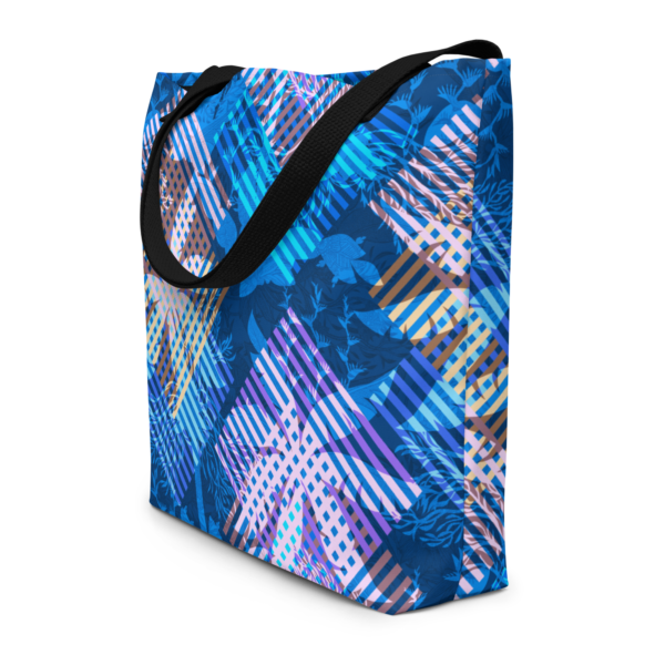 tropic elation lagoon large tote bag