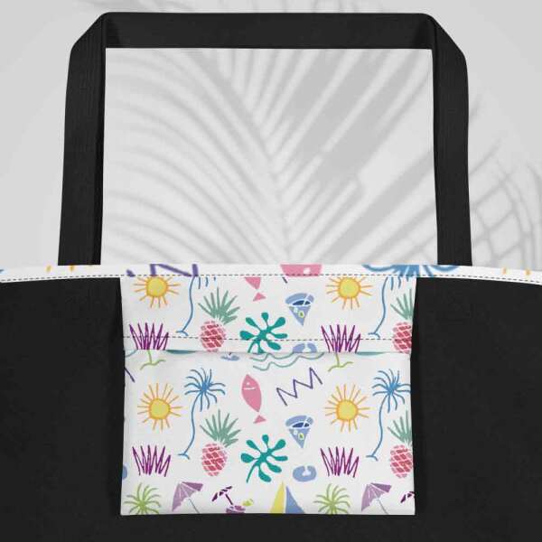 beach graffiti large tote bag