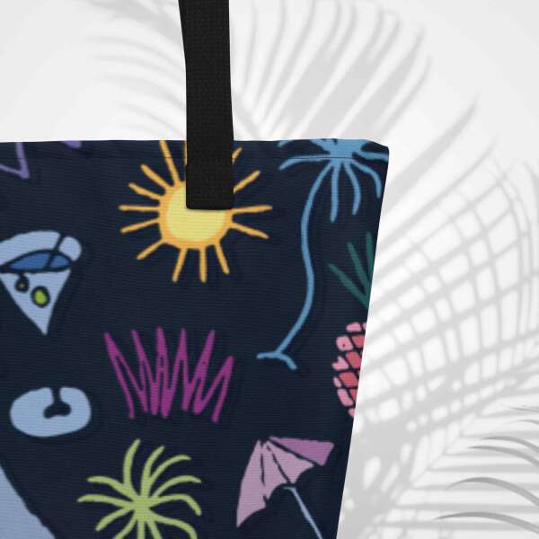 sunset graffiti large tote bag