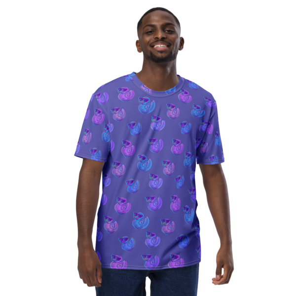 ducks in slate blue men's t shirt