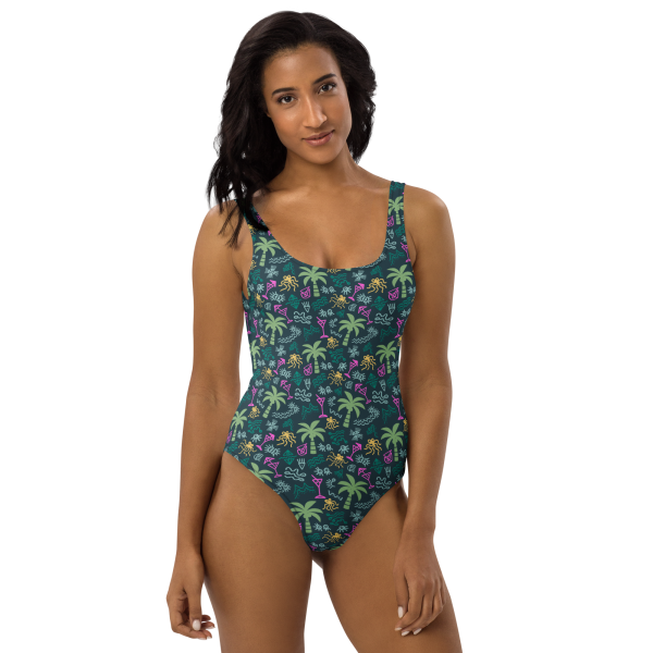 coral reefer green one piece swimsuit