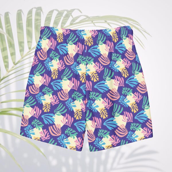 azure palm men's swim trunks