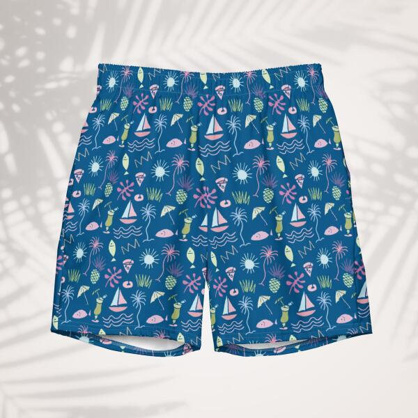 all over print recycled swim trunks