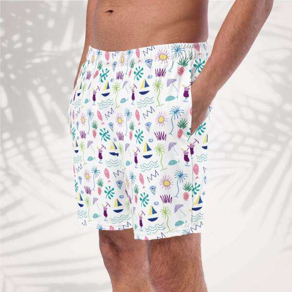 beach graffiti men’s swim trunks