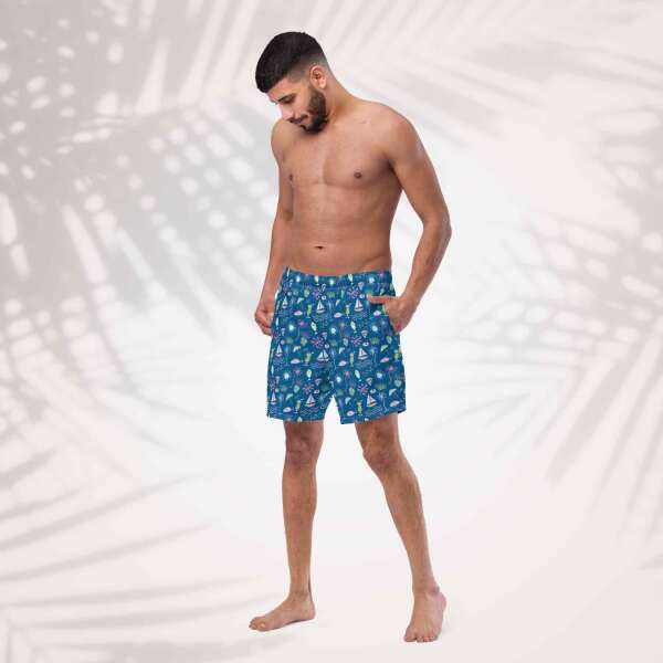 all over print recycled swim trunks