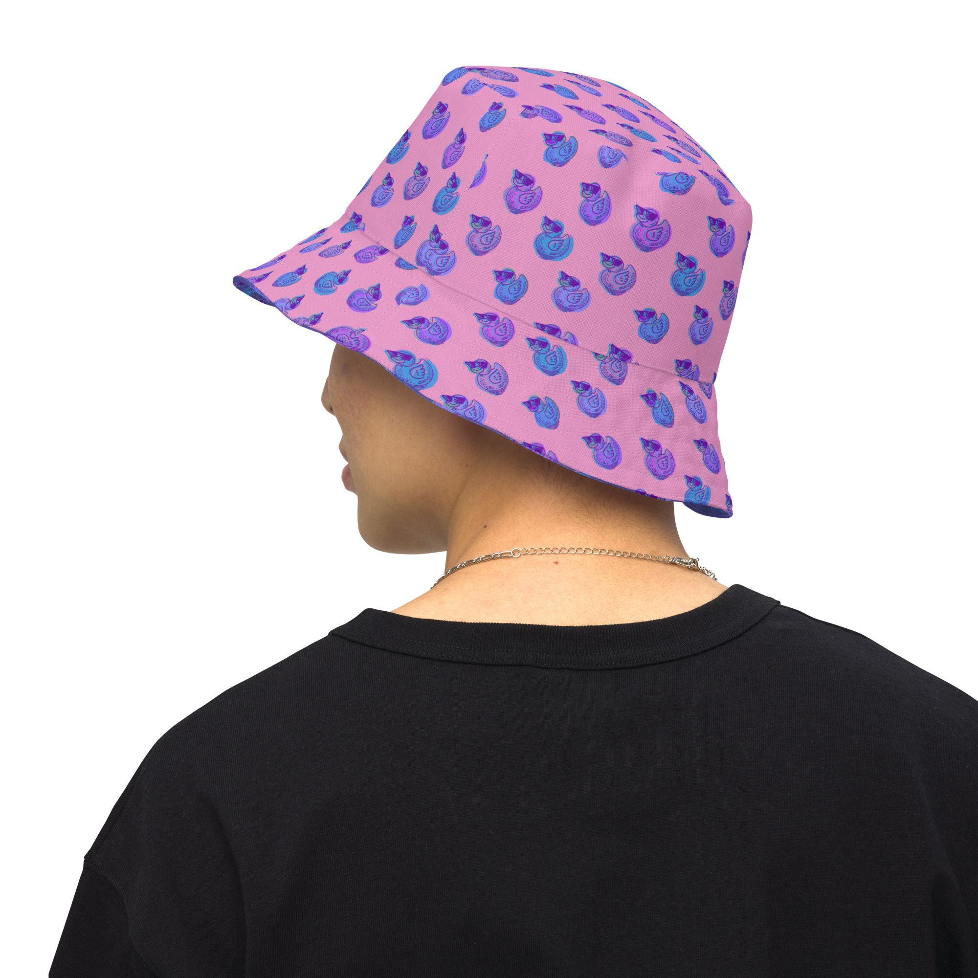 ducks in rose reversible hat