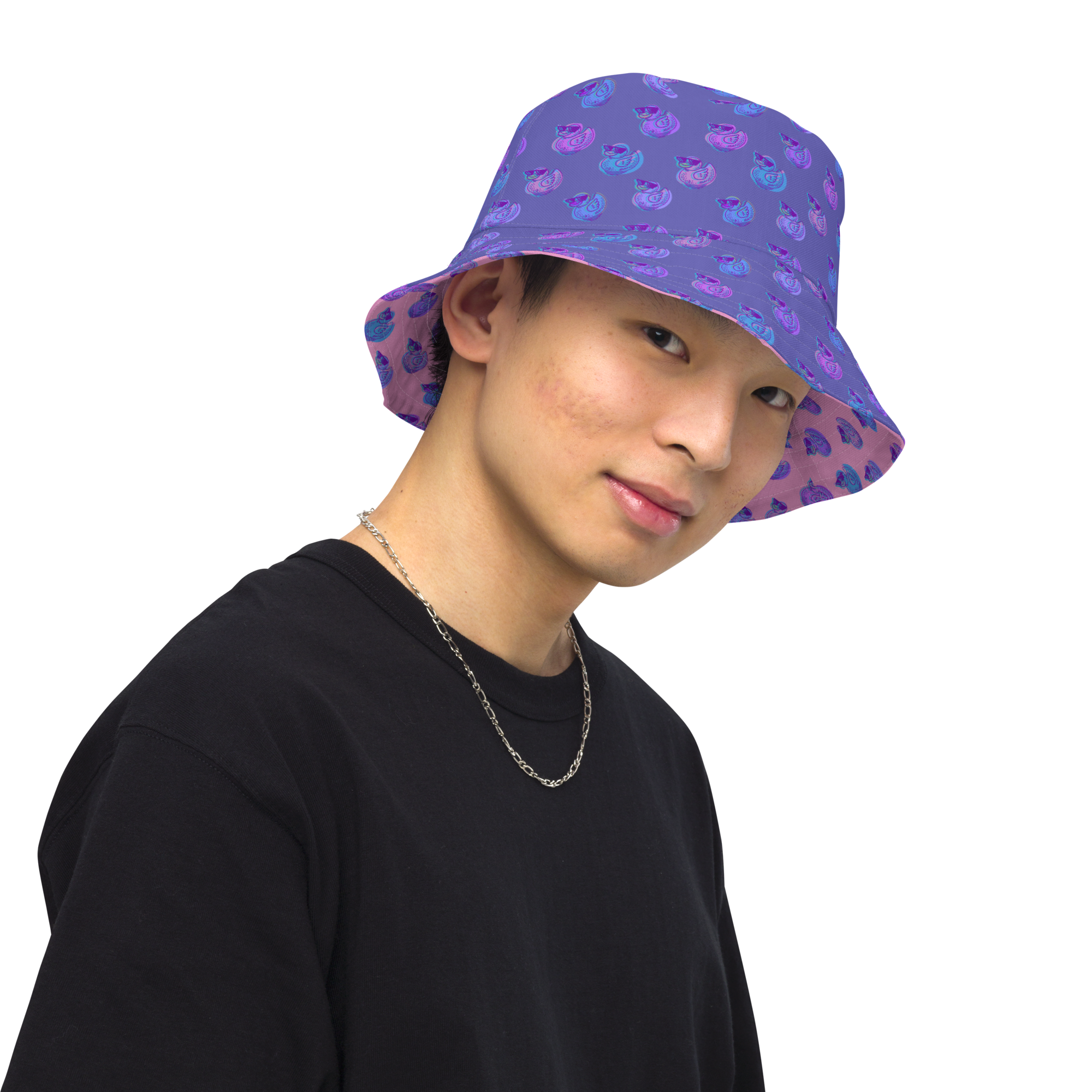 ducks in rose reversible hat