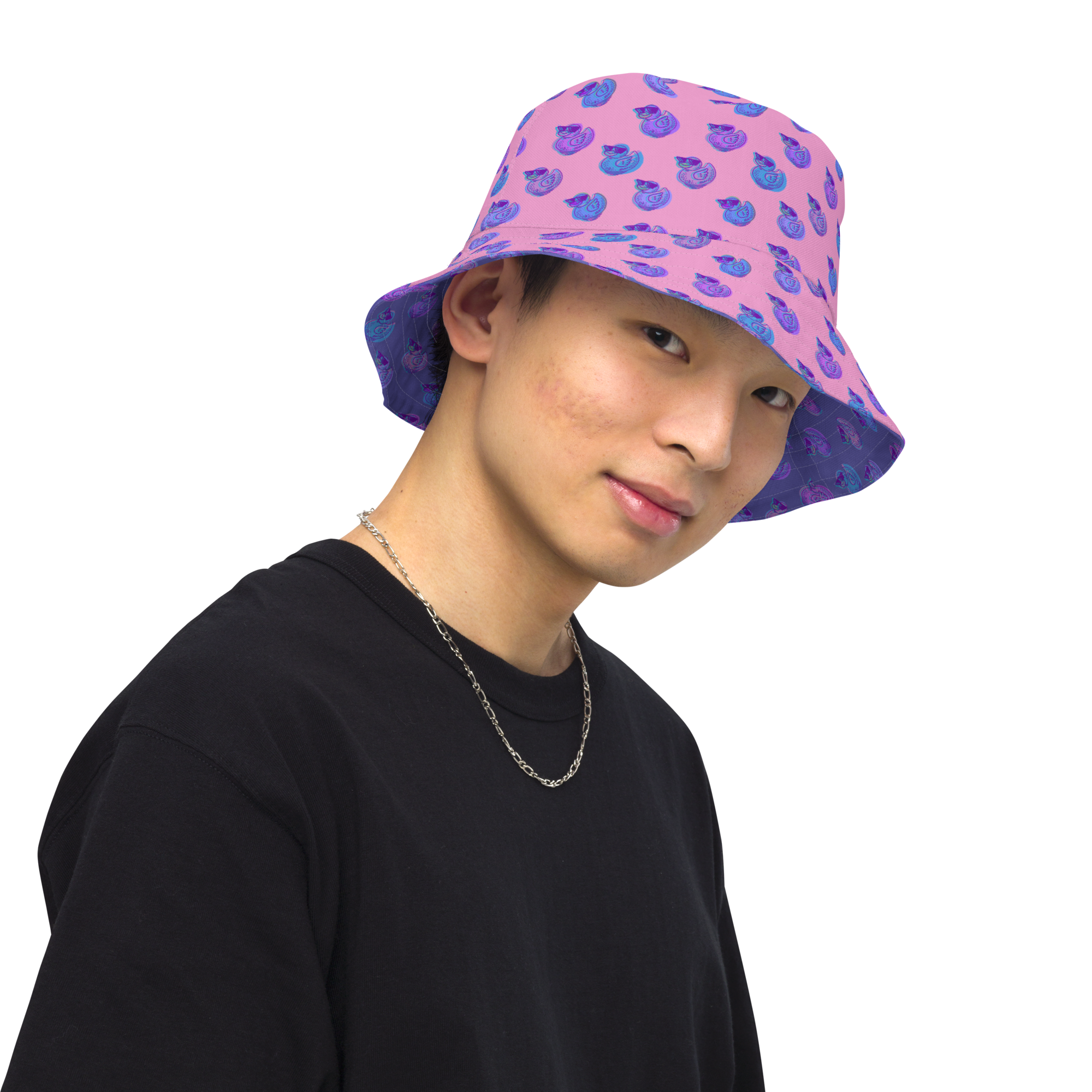 ducks in rose reversible hat