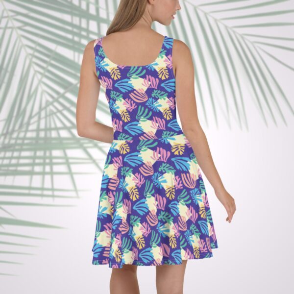 azure palm skater dress