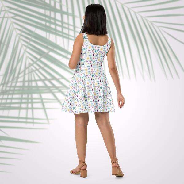 beach graffiti skater dress