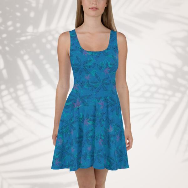 seaside sapphire skater dress