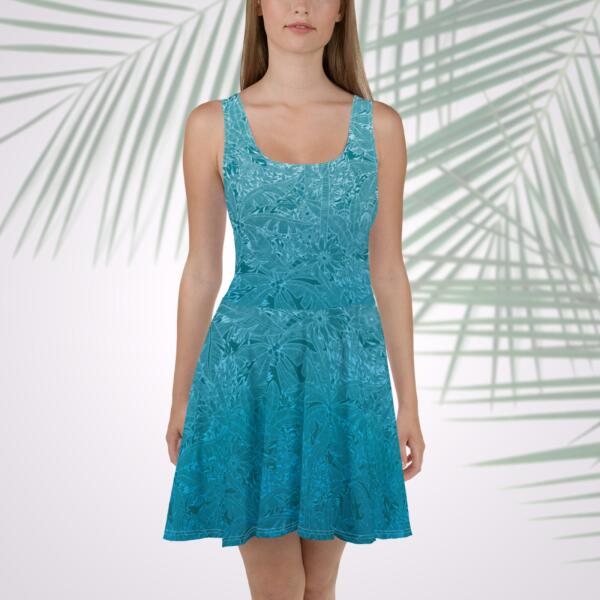 tropical shore skater dress