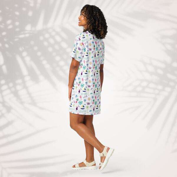 beach graffiti t shirt dress