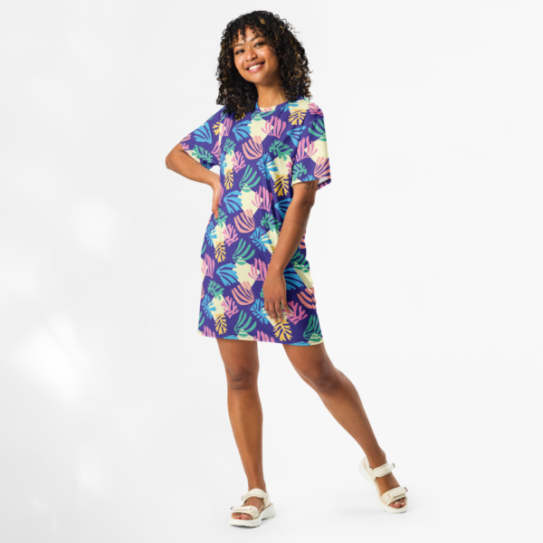 azure palm t shirt dress