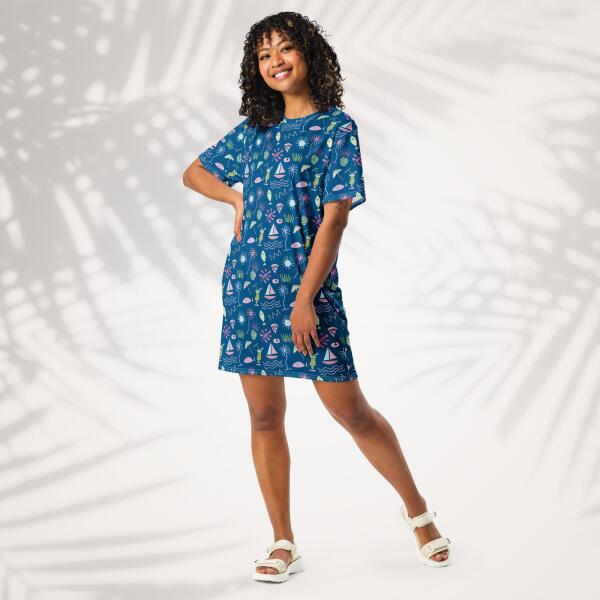 shoreline graffiti t shirt dress