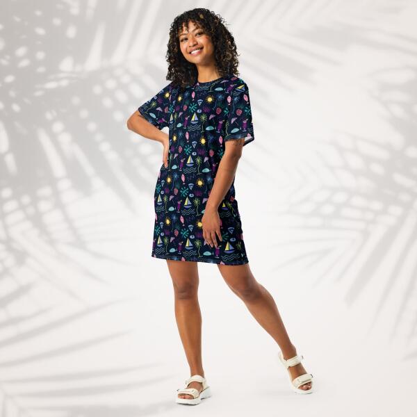 sunset graffiti t shirt dress