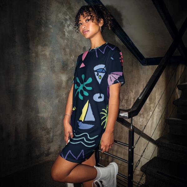 party graffiti t shirt dress