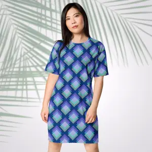 deep cerulean t shirt dress