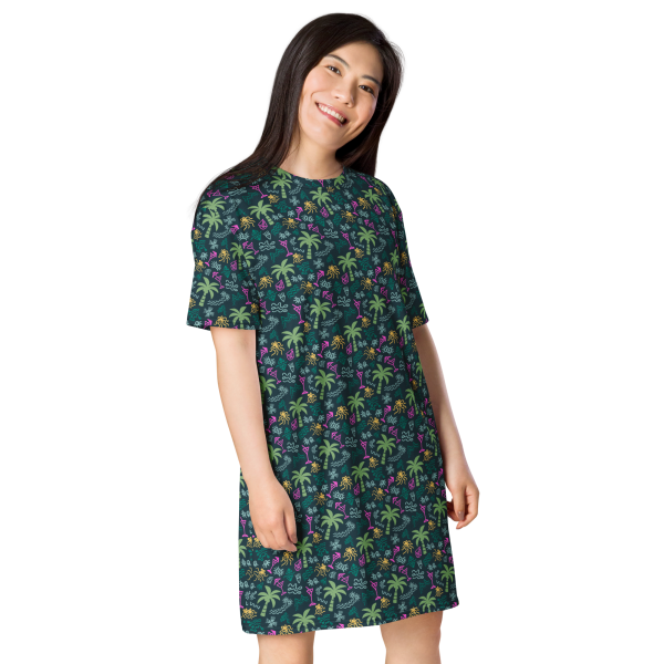 coral reefer green t shirt dress