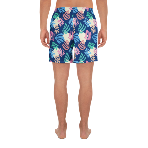 Azure palm unisex long athletic shorts
