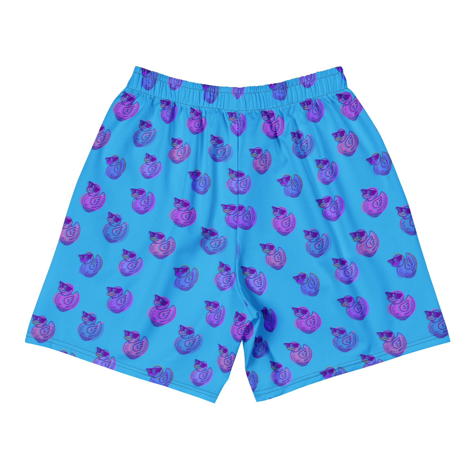 ducks in sky blue unisex long shorts
