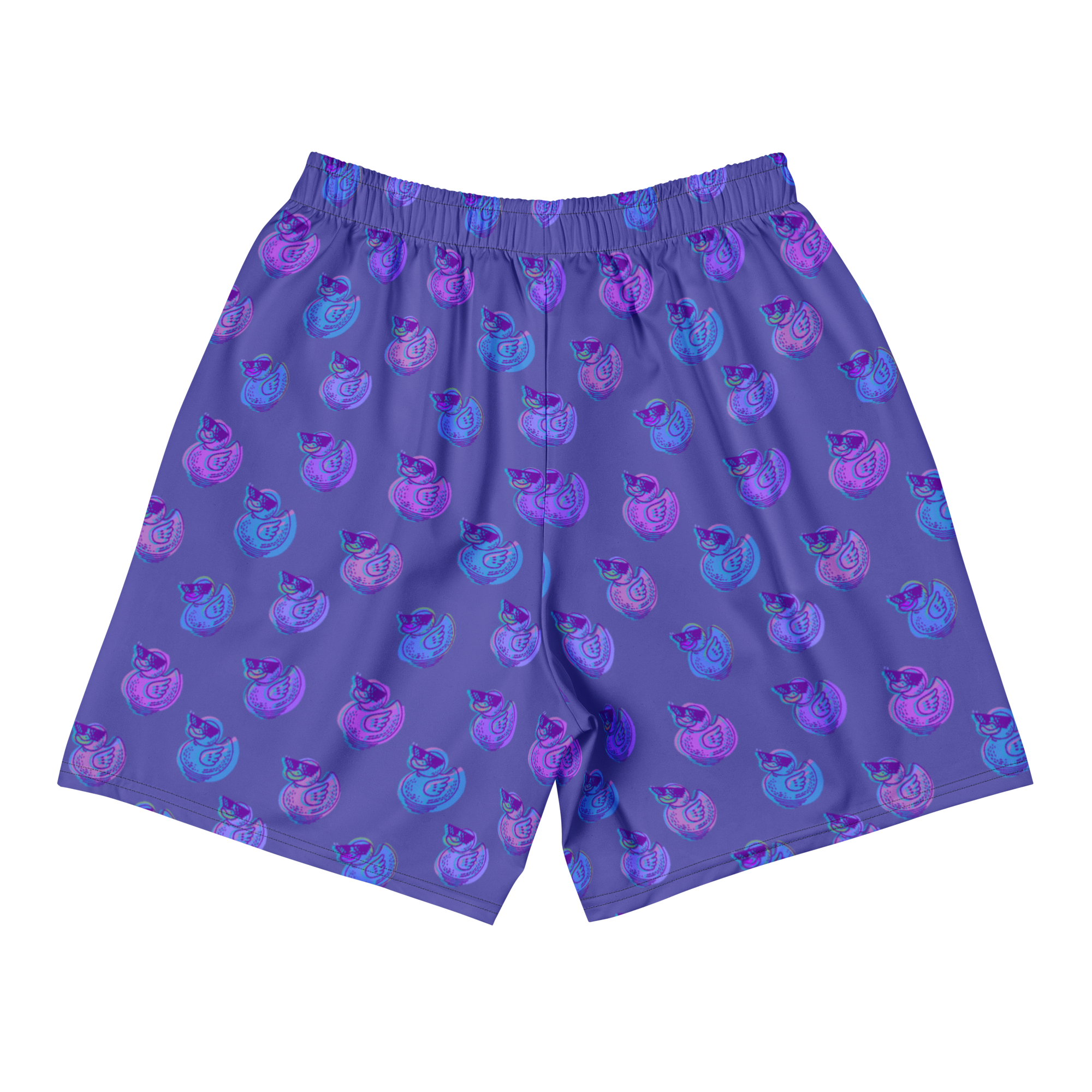 ducks in slate blue unisex long shorts