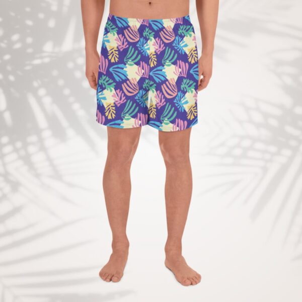 azure palm long athletic shorts