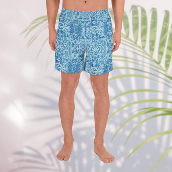 bohemian palm unisex long athletic shorts