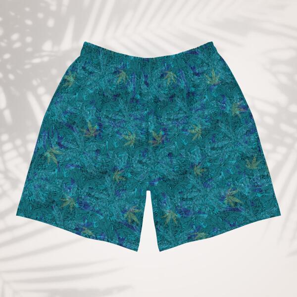 emerald lagoon unisex long athletic shorts