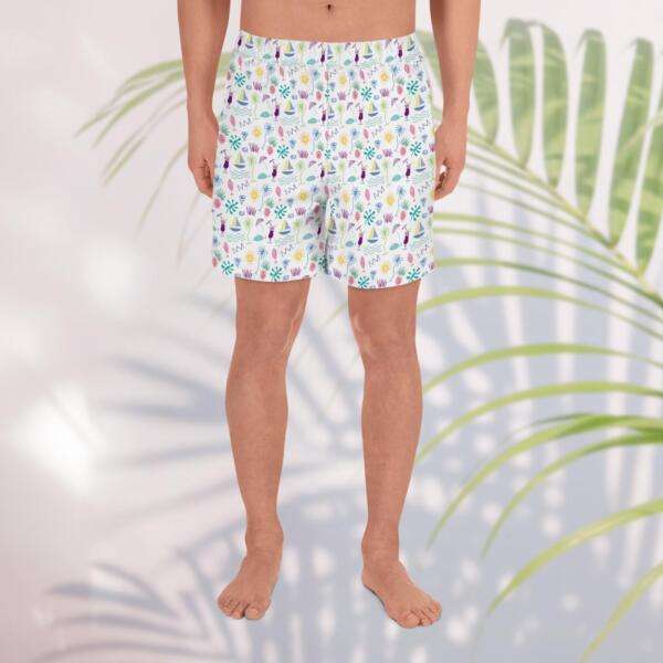 beach graffiti unisex long athletic shorts