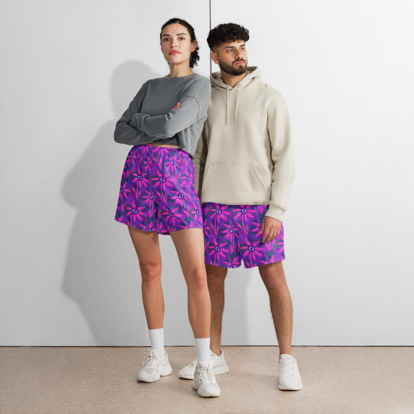 purple palm grove unisex long shorts
