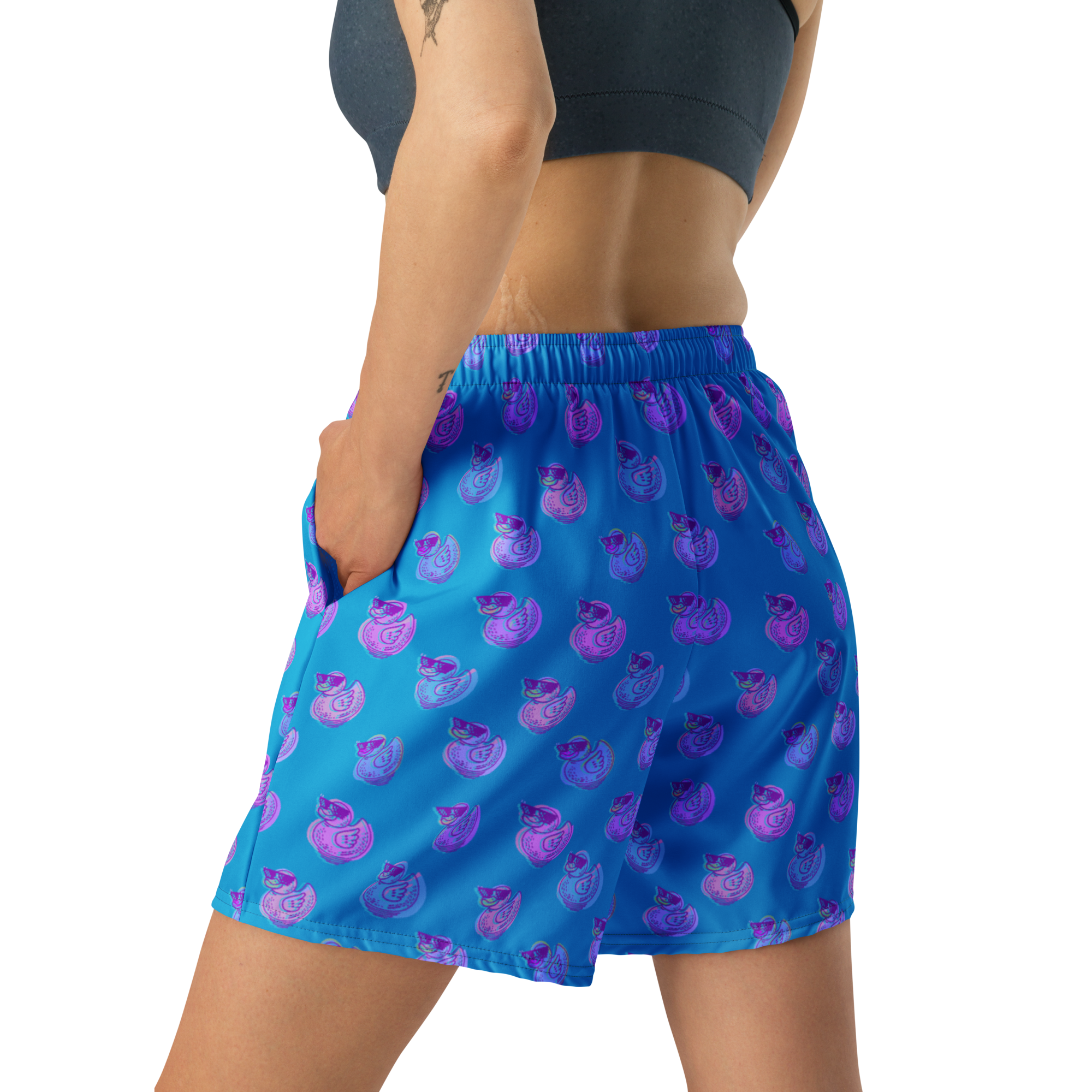 ducks in navy unisex long shorts