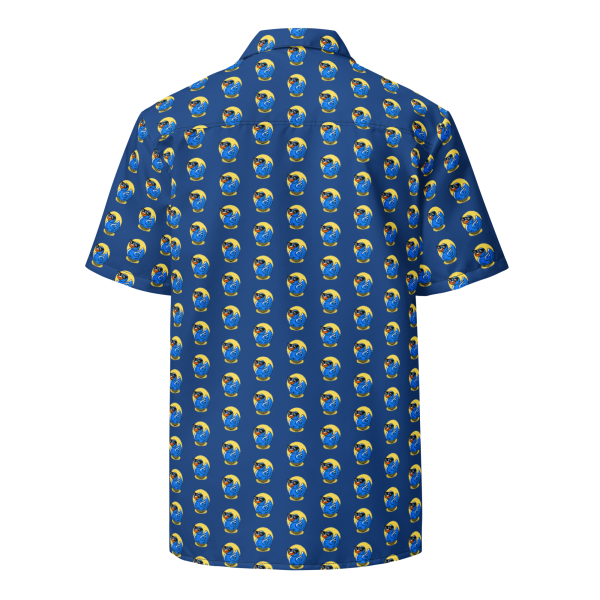 swimtime ducks dark cerulean hawaiian shirt