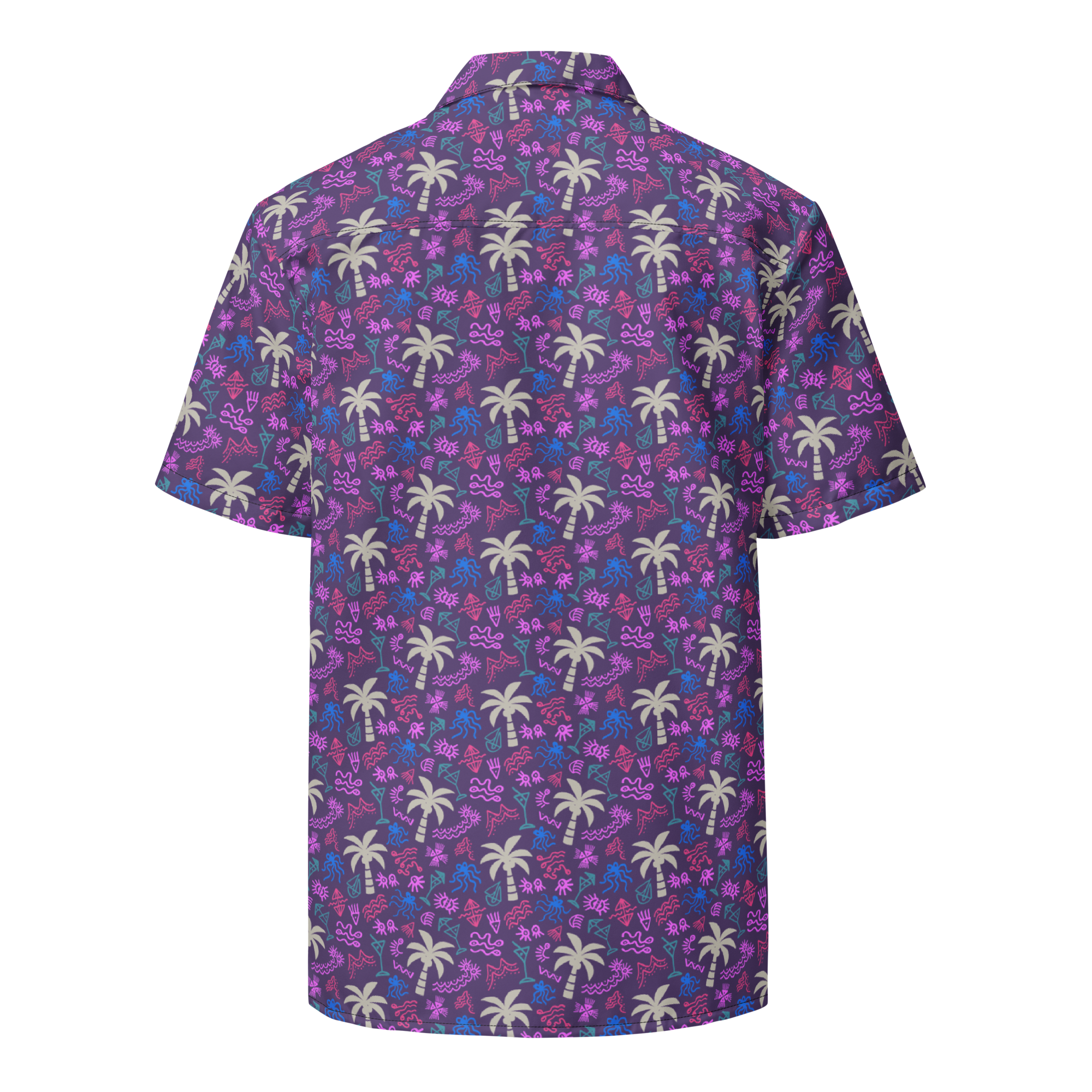coral reefer purple unisex button shirt