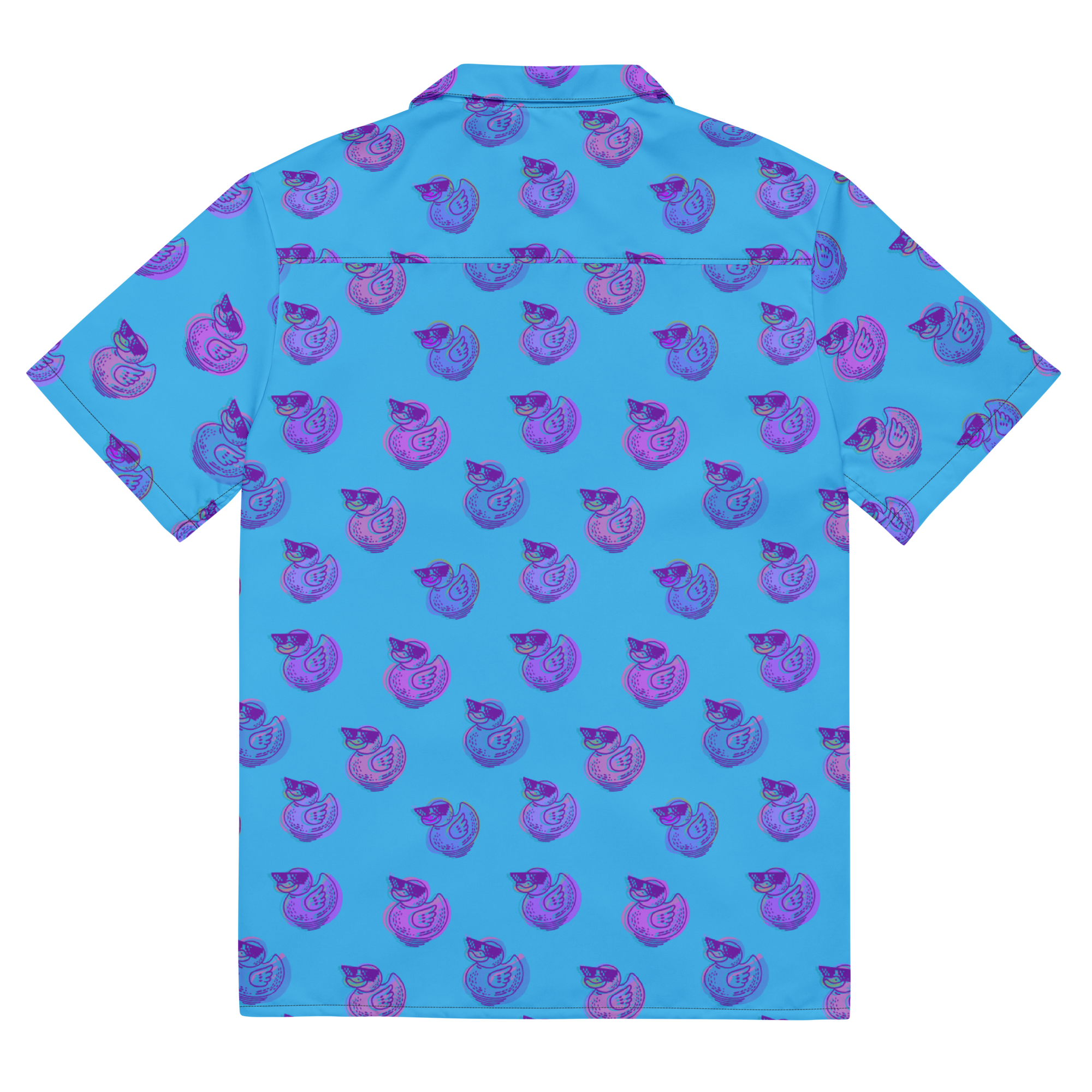 ducks in sky blue unisex button shirt