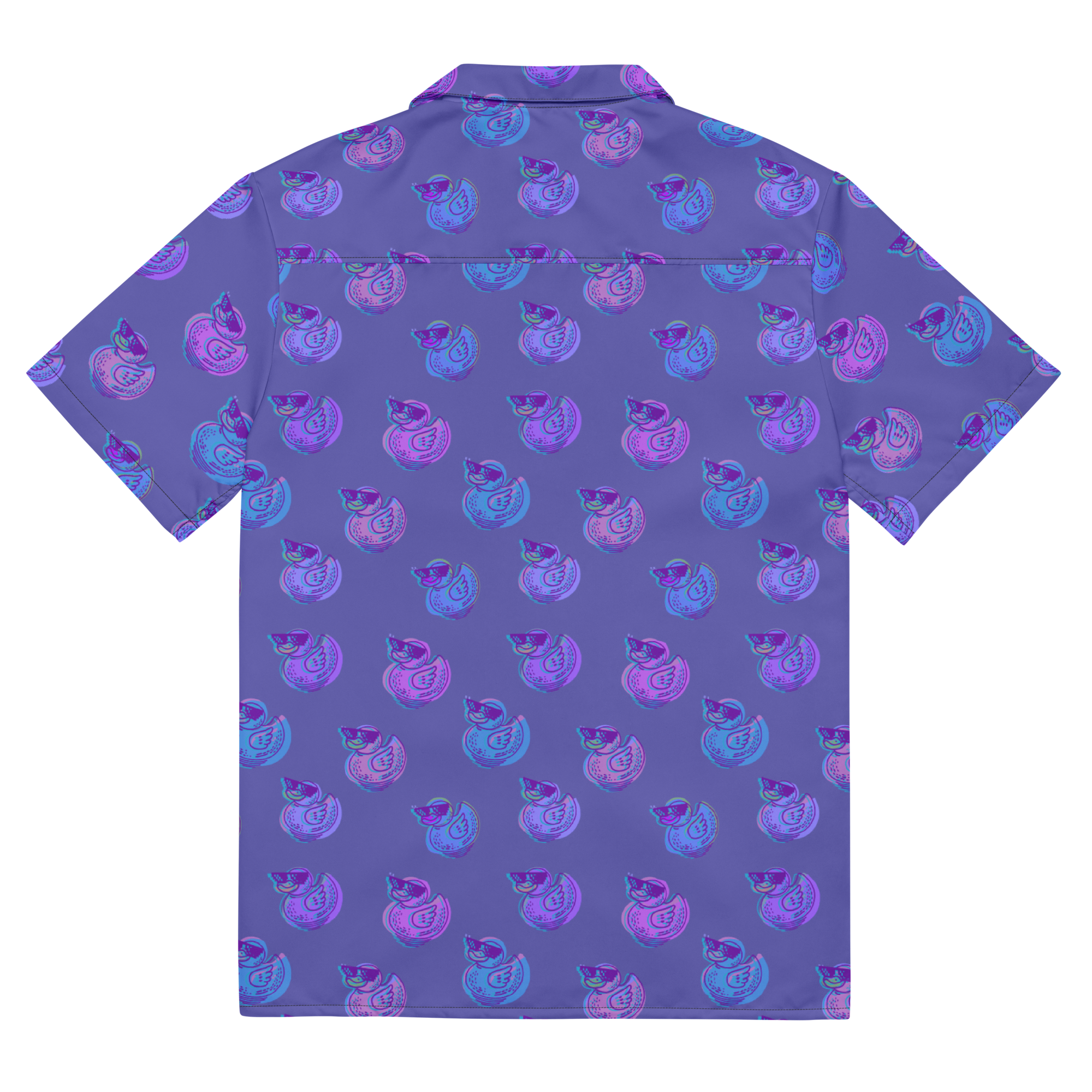 ducks in slate blue unisex button shirt