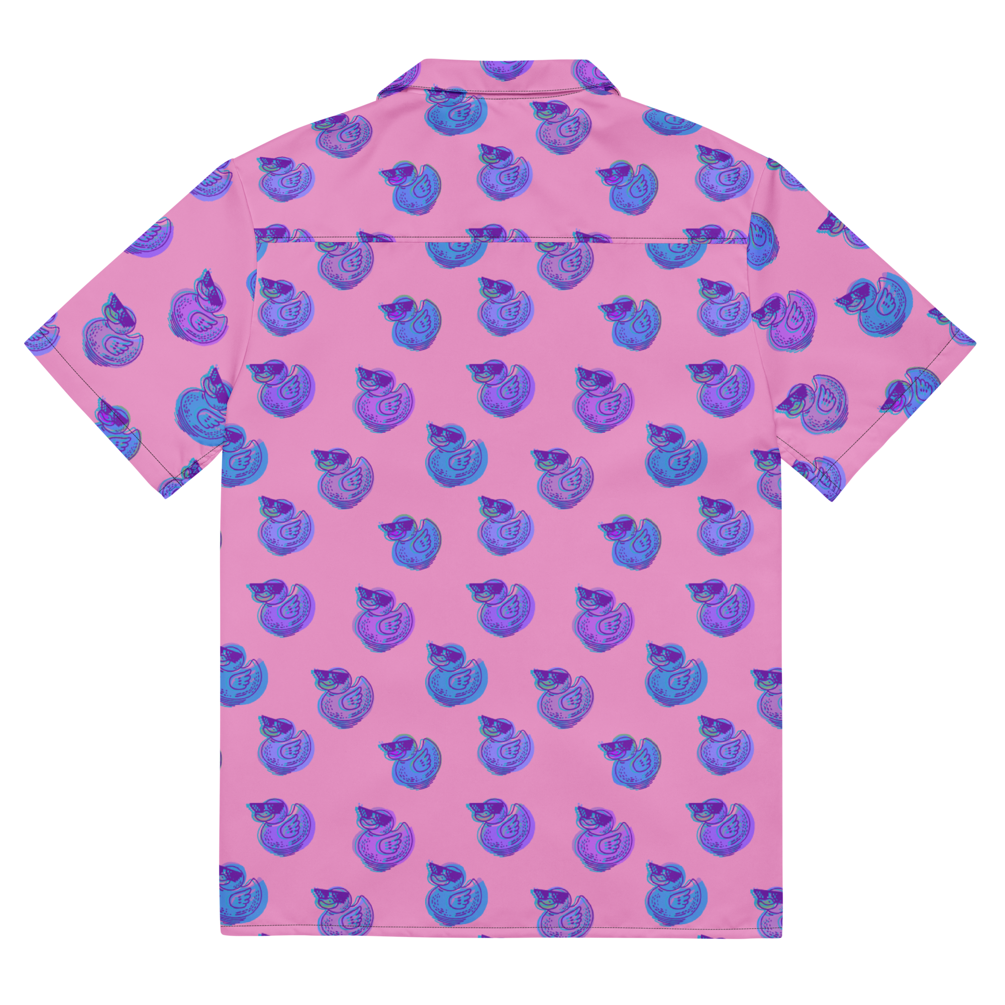 ducks in rose unisex button shirt